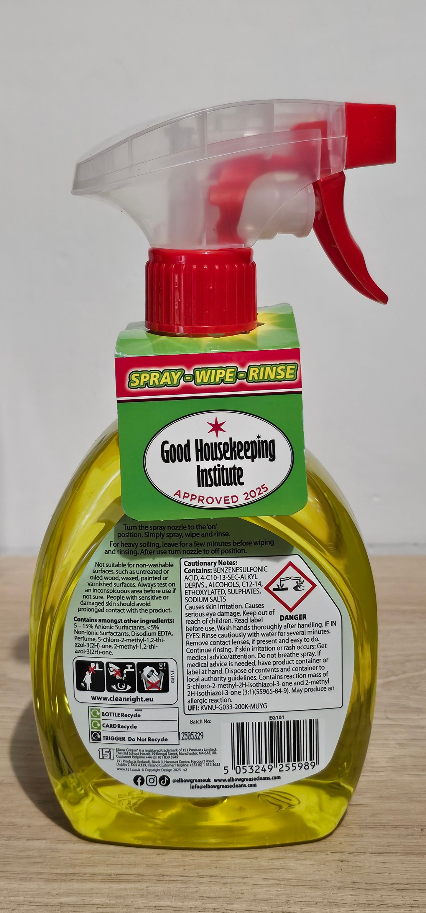 Elbow Grease Lemon Washing Up Liquid Spray 500ml