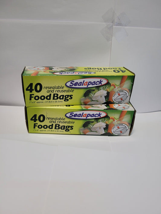 Sealapack Food Bags - contains 40 bags a box (2x 80 bags a box in total)